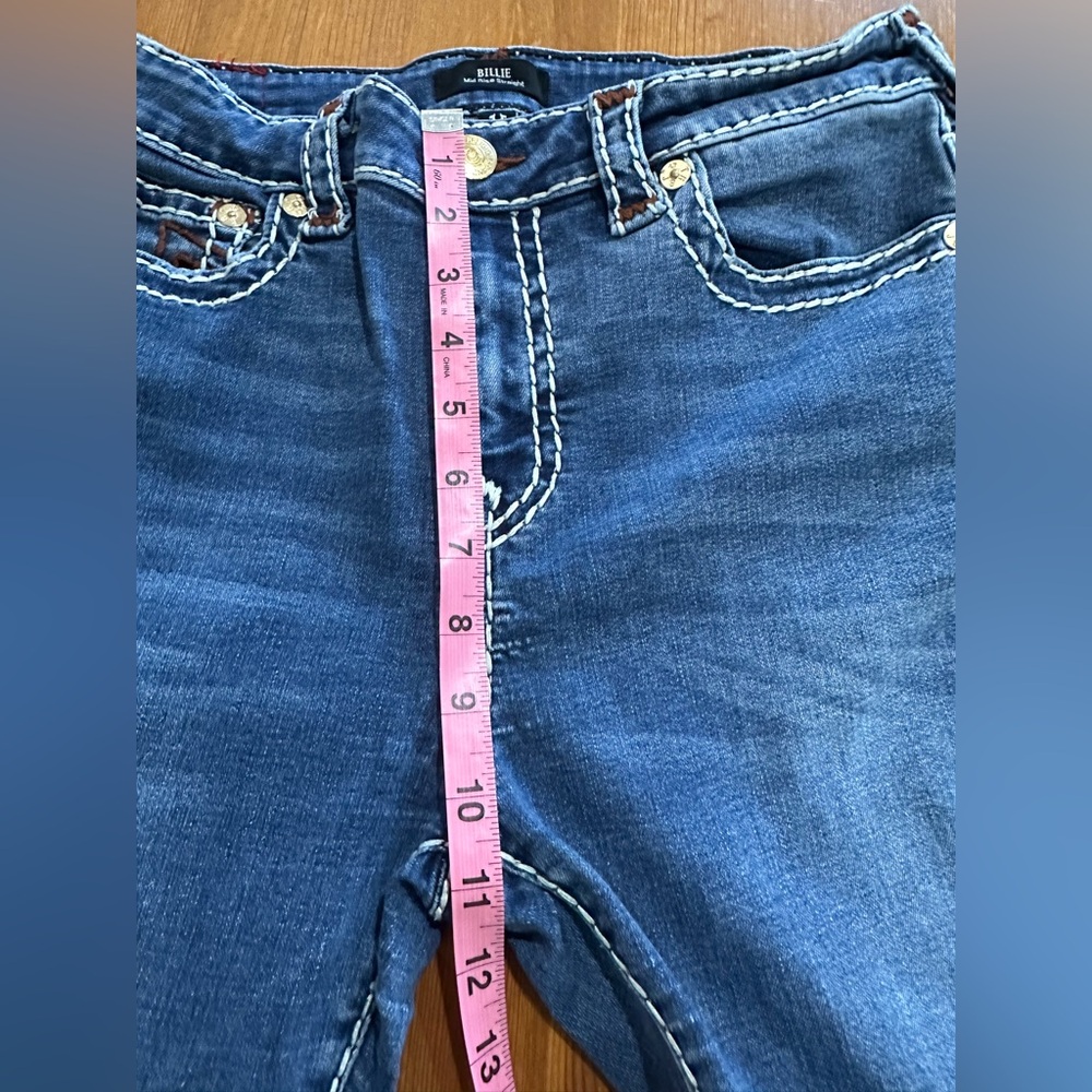 True Religion Classic Blue  Mid Rise Straight Leg Jeans - Picture 12 of 15